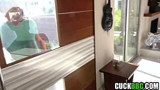 Pathetic Cuckold Watching Cheating Wife Fuck Black Bull