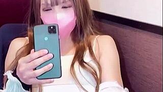 japanese ladyboy masturbates after prank call