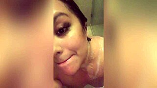 bbw latina miss madii gets wet in shower
