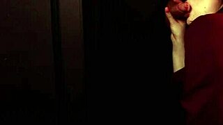 student sucks cock at the gloryhole for first time