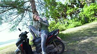 Public solo anal play creates massive gape and squirt