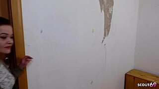 German redhead nymphomaniac girl lizzy rose with saggy tits tricked the repairman