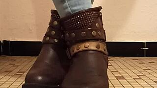 french nylon feet dominate with slow footjob strokes