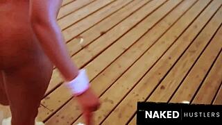 Blonde baddie bunny fucked outside