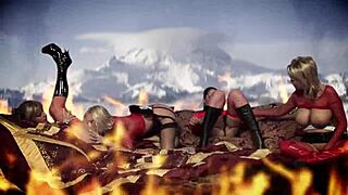 Angel dark carly nataly dangelo and michelle thorne in group