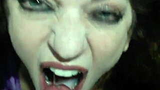 Raven gives sexy blowjob with oral cumshot finish