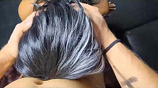 Homemade sensual latina student riding passionately