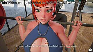 big titty and thick ass gwen working out in mansion days part 8