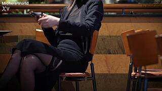 Submissive intern exposed outdoors