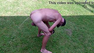 servenaked in peniscage outdoor got enema proove with tiny and big dildo in ass ready for gaysex