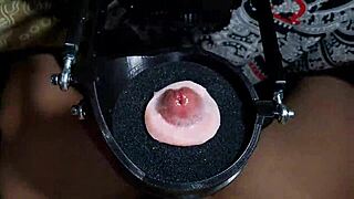 machine delivers huge cumshot after intense orgasm