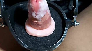 machine delivers huge cumshot after intense orgasm
