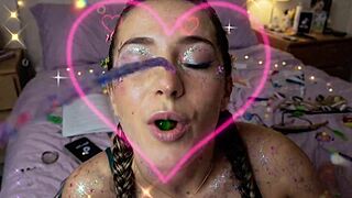 Glitter gals candy cum cumshot compilation
