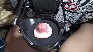 machine delivers huge cumshot after intense orgasm