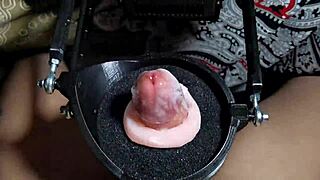 machine delivers huge cumshot after intense orgasm