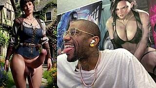 Transgender fable girl swinging her hard cum covered girl cock