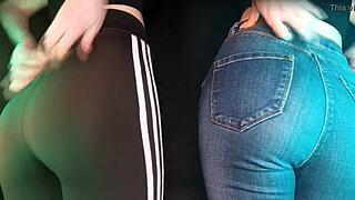 asmr twins scratching deep asmr sexy video leggings and jeans