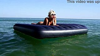 nude beach beauty shows big boobs in public