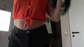 brunette couple fucks after catching him