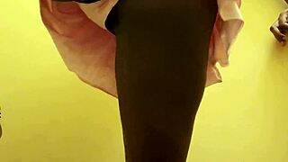 Black girl twerking solo teasing hairy private parts
