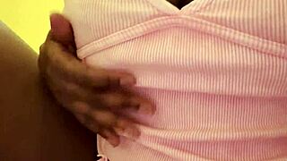 Black girl twerking solo teasing hairy private parts