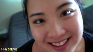Pov throatfucking 19 year old chinese girlfriend facial cumshot