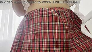 stepsister caressed herself while watching tv without panties