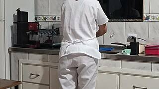 Maid Got Ass Fucked In Kitchen