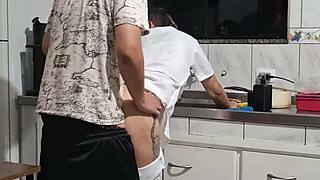 Maid Got Ass Fucked In Kitchen