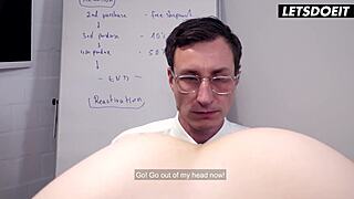big ass office worker gets her hole licked in doggy on the desk