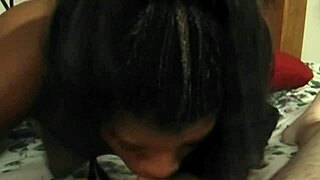 Interracial black teen 18+ enjoys passionate sex