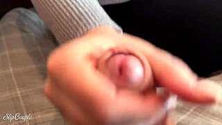 Horny girl plays with cock in fast food restaurant