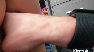 Caught on camera shoplifter and partner trade oral for freedom