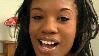 Interracial black teen 18+ enjoys passionate sex