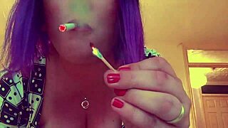 bbw british domme tina snua lights a cigarette with matches with dangles omis & drifting