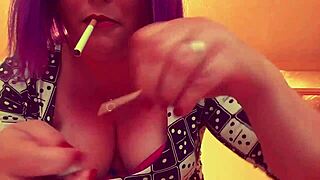 bbw british domme tina snua lights a cigarette with matches with dangles omis & drifting