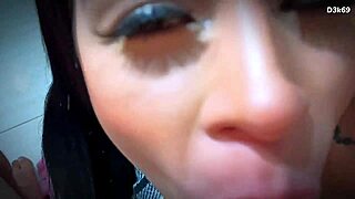 this compilation shows nonstop cumshots right in her mouth