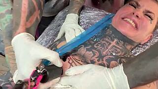 tattooed goth babe rides monster cock hard