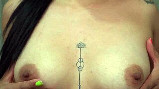 latin beauty enjoys relaxing shower in cinema