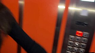 Risky Anal Sex In Public Elevator Ends With Cum On Ass