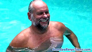 Cute teen banged and jizzed on by old man