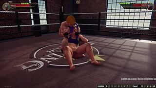naked fighters battle in 3d game