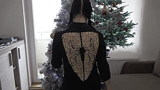 Wednesday addams fucks in cowgirl and pov sucks for xmas