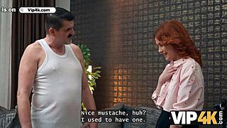 Redhead Gives Tight Pussy To Mr Moustache