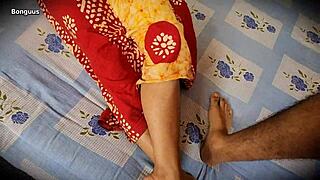 Mature woman giving footjob then fucking her hairy pussy