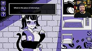 she drinks from the strange coffee machine