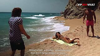 Slim ebony fucked doggy by the ocean her ass takes dick