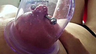 Pumping suck hard my pierced nipples