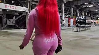 darkchocolatebarbie walks and shakes ass outdoors