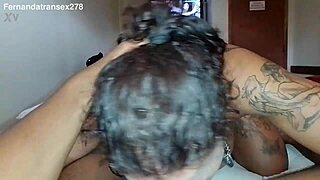 she sucks the black transsexual's big cock